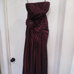 Maroon Strapless Dress